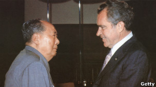 Mao e Nixon se encontram em 1972